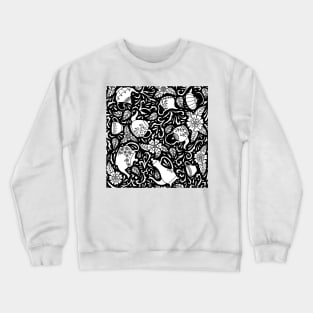 Tea Time Black and White Crewneck Sweatshirt